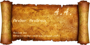Ander Andrea névjegykártya
